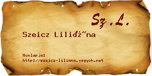 Szeicz Liliána névjegykártya